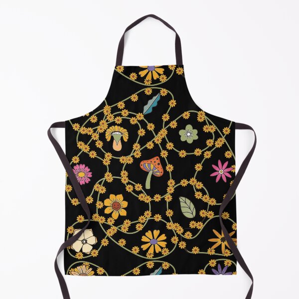 Item preview, Retro Revival 70s Floral Pattern on black designed and sold by Pavnud.