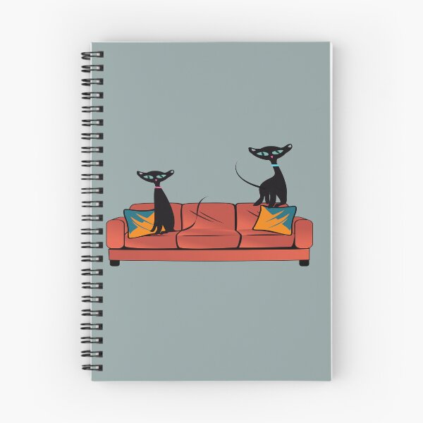 Item preview, Retro Mid Century Black Cats on Grey designed and sold by LisWilliams.