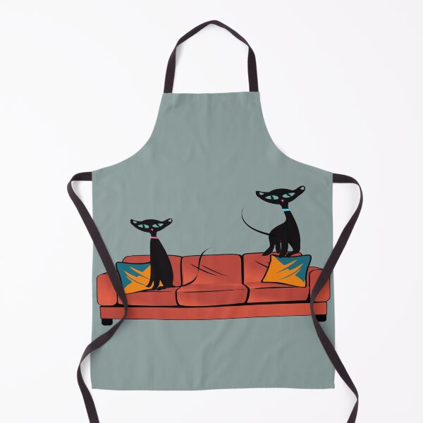 Item preview, Retro Mid Century Black Cats on Grey designed and sold by LisWilliams.