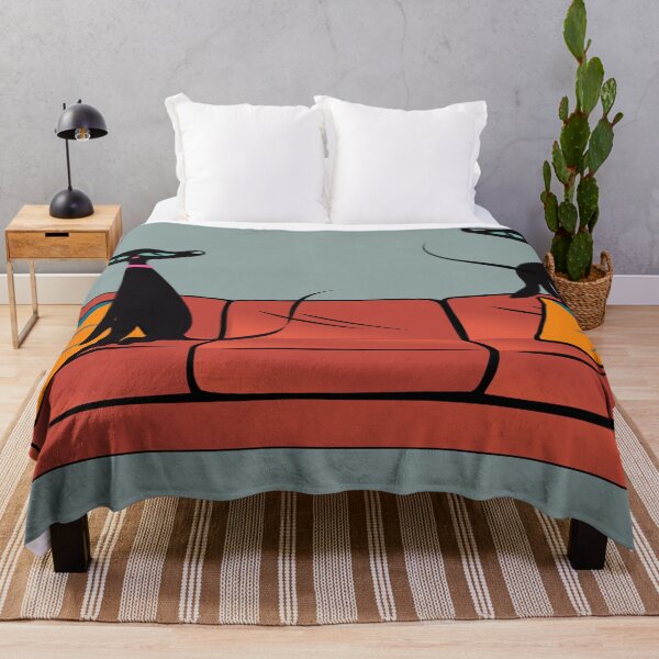 Item preview, Retro Mid Century Black Cats on Grey designed and sold by LisWilliams.