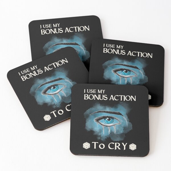 Item preview, Crying is a Free Action. Funny  perfect for RPG Role Play Gamers who loves Dungeons and Dragons. Give as a Birthday or Christmas gift for your friends, brother, dad or yourself. I use my Bonus action designed and sold by Saffire6.