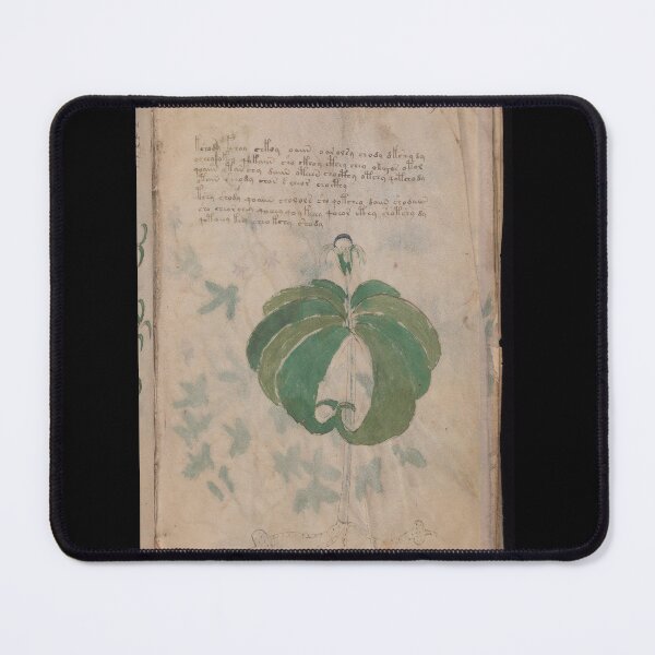 Item preview, Voynich manuscript book cover Illustrated codex green leaf and flower designed and sold by TeeARTHY.
