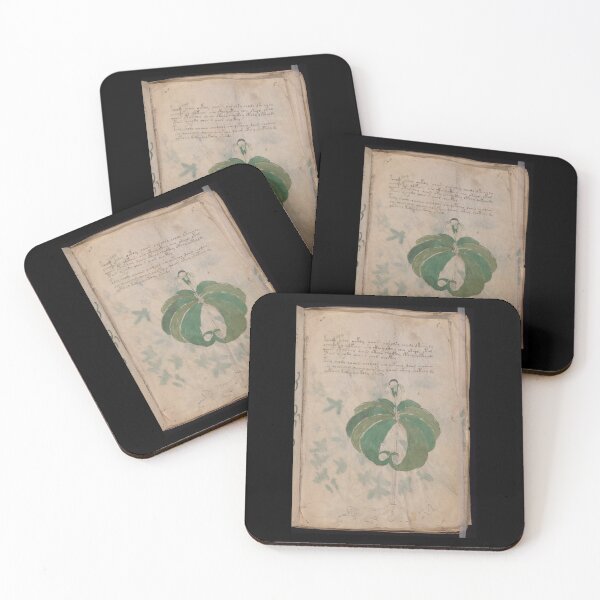 Item preview,  Voynich manuscript book cover  Illustrated codex  green leaf and flower designed and sold by TeeARTHY.