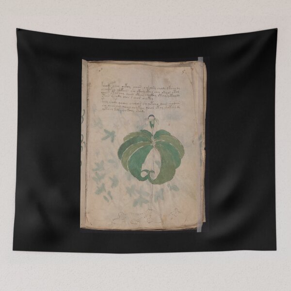 Item preview,  Voynich manuscript book cover  Illustrated codex  green leaf and flower designed and sold by TeeARTHY.