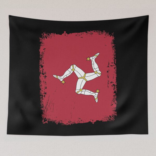 Item preview, Isle of Man Flag Distressed designed and sold by rafaeltto.