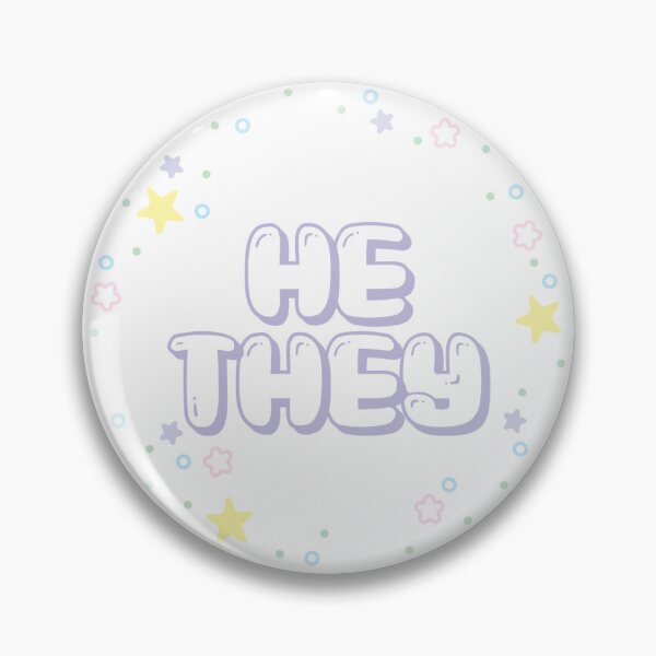 Item preview, Pastel Star Confetti He/They Pronouns In Lilac designed and sold by MoonMint.