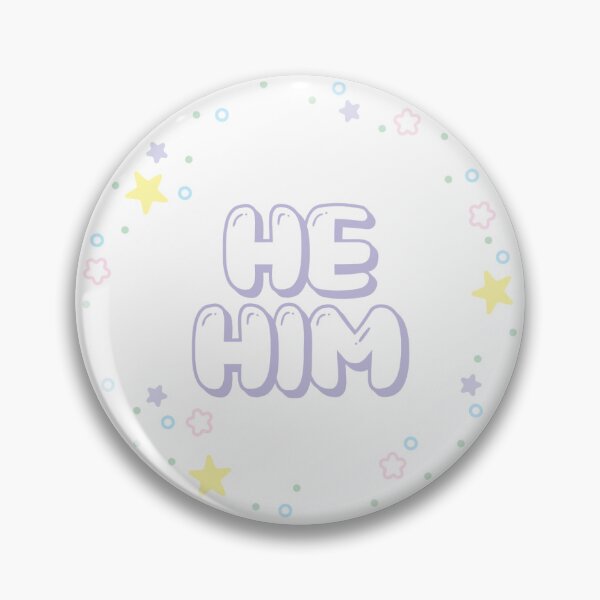 Item preview, Pastel Star Confetti He/Him Pronouns in Lilac designed and sold by MoonMint.