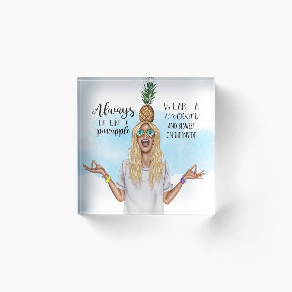 Pineapple Summer Girl! Acrylic Block
