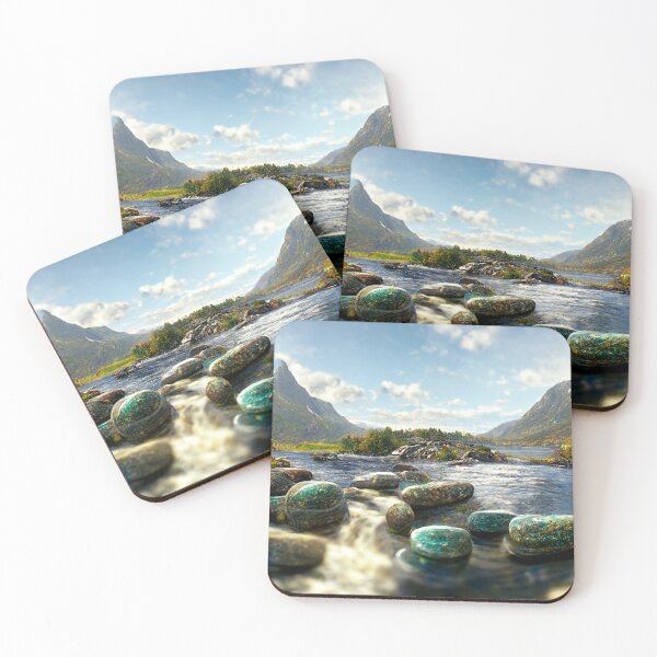 Item preview, beautiful calm flowing Norwegian mountain river designed and sold by ShopThousand.