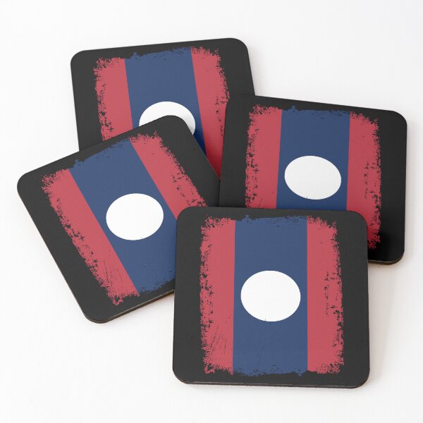 Item preview, Laos Flag Distressed designed and sold by rafaeltto.