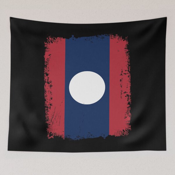 Item preview, Laos Flag Distressed designed and sold by rafaeltto.