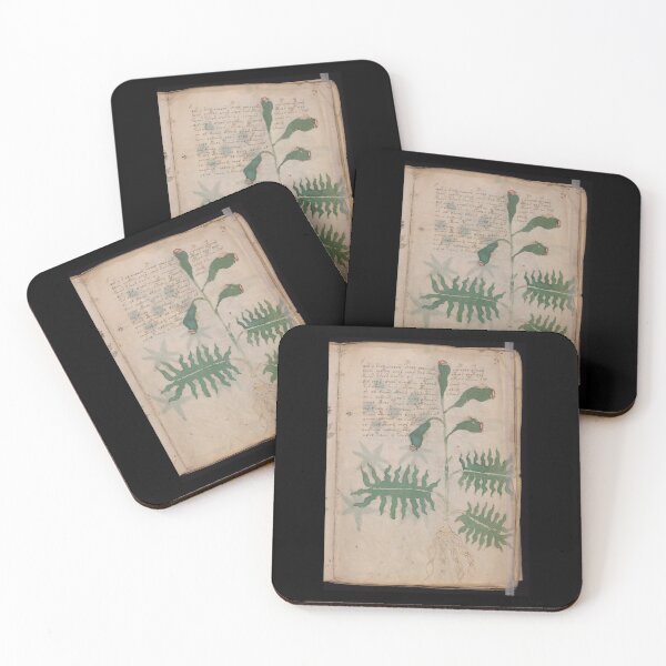 Item preview,  Voynich manuscript book cover  Illustrated codex  green leaf and flower designed and sold by TeeARTHY.