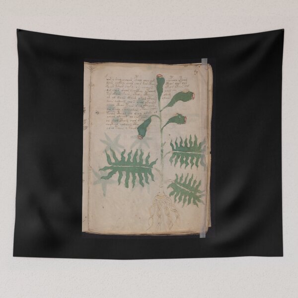 Item preview,  Voynich manuscript book cover  Illustrated codex  green leaf and flower designed and sold by TeeARTHY.