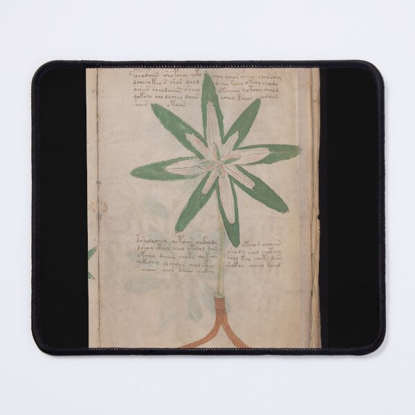 Item preview, Voynich manuscript book cover Illustrated codex green leaf and star flower designed and sold by TeeARTHY.