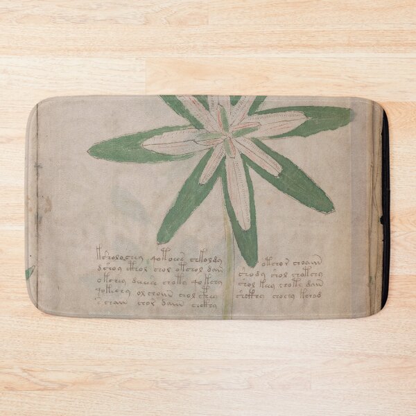 Item preview, Voynich manuscript book cover  Illustrated codex  green leaf and  star flower designed and sold by TeeARTHY.