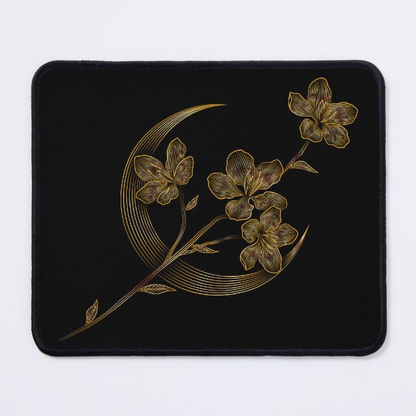 Item preview, Gold Crescent Moon and Cherry Blossom flowers designed and sold by hockeng.