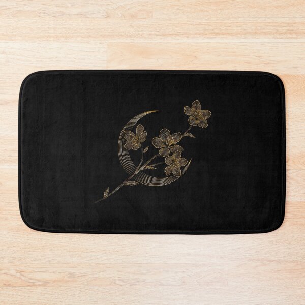 Item preview, Gold Crescent Moon and Cherry Blossom flowers designed and sold by hockeng.