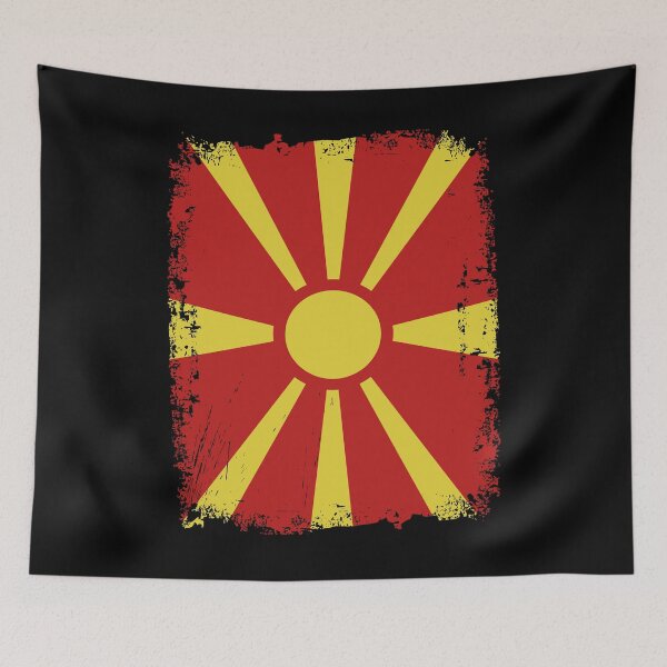 Item preview, Macedonia Flag Distressed designed and sold by rafaeltto.