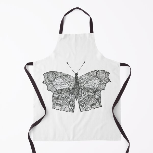 Item preview, Insect, butterfly, black, white, motifs, felt-tip pens, drawing, Bebicervin designed and sold by BebiCervin.