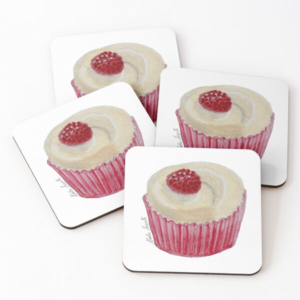 Item preview, Watercolor illustration of cupcake with raspberry designed and sold by Malu-Iriarte.