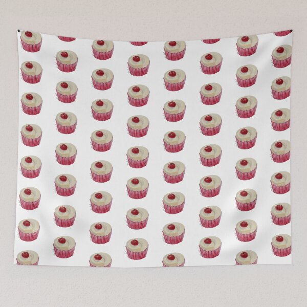 Item preview, Watercolor illustration of cupcake with raspberry designed and sold by Malu-Iriarte.