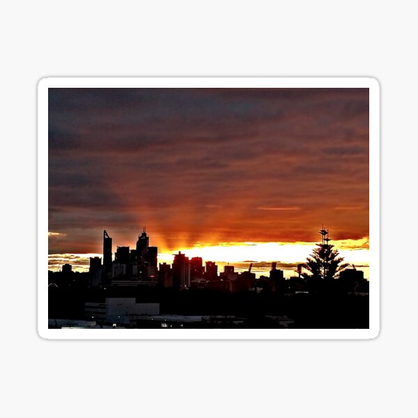 Item preview, Perth city at sunset designed and sold by BigAndRed.