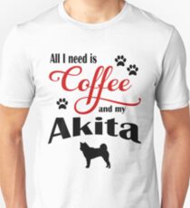 Coffee and my Akita Unisex T-Shirt