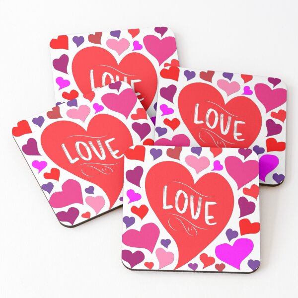 Item preview, Bright hand drawn hearts surrounding love designed and sold by Ideallity.