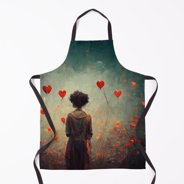 Item preview, What is love - painting of a woman surrounded by flying hearts designed and sold by freeyourmindai.