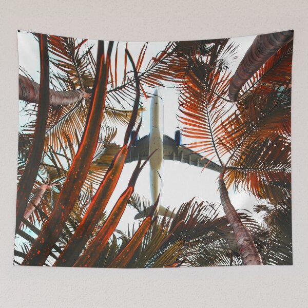 Item preview, AVIATION #13 - Airliner Flying Over Palm Trees designed and sold by DEL-Productions.