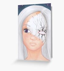 Half Face Girl Greeting Card