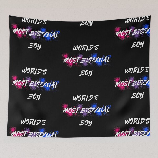 Item preview, World's Most Bisexual Boy Bi Flag Color Splash For Young Proud Bisexuals In Black designed and sold by LuckyKermit.