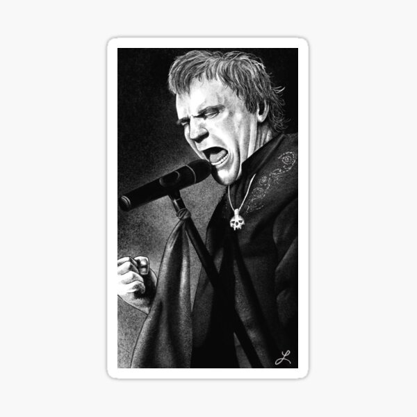 Pencil Portrait Meatloaf Sticker