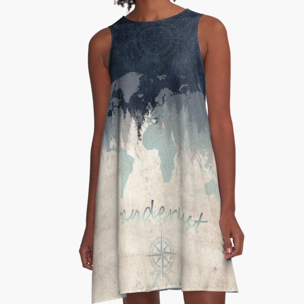 world map A-Line Dress