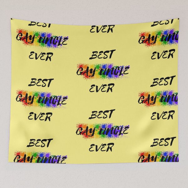 Item preview, Best Gay Uncle Ever Rainbow Color Splash For Proud Uncles In Yellow designed and sold by LuckyKermit.