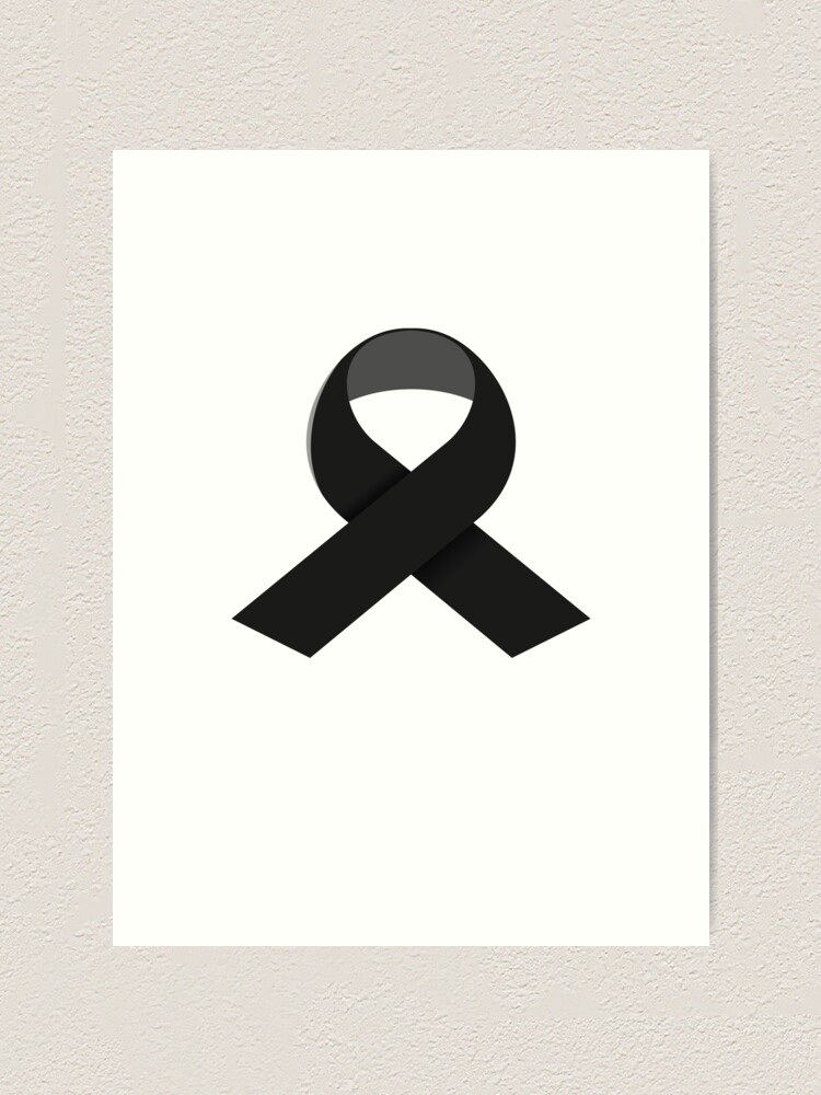 Black Mourning Ribbon | Framed Art Print