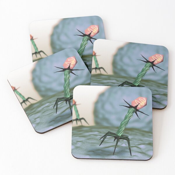 Item preview, T4 Bacteriophage on E Coli Bateria,  Virus, Medical Illustration designed and sold by ScienceSource.