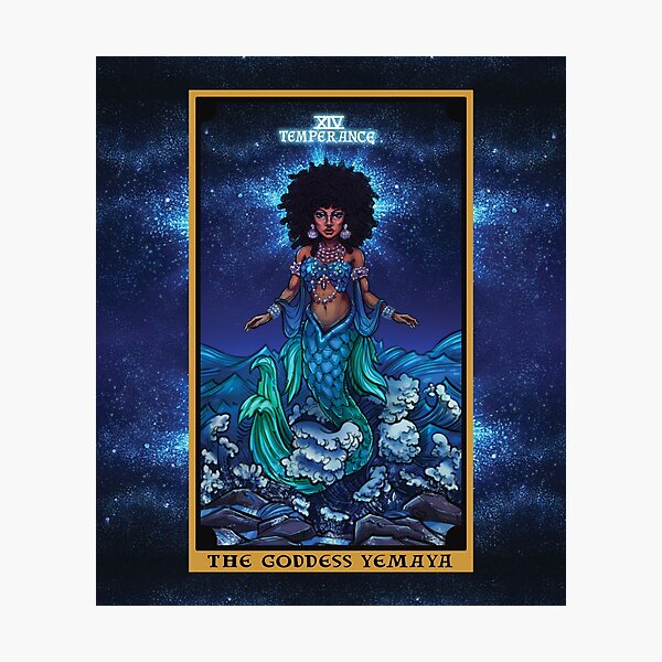 Item preview, The Goddess Yemaya Temperance Tarot Card designed and sold by TheGhoulishGarb.