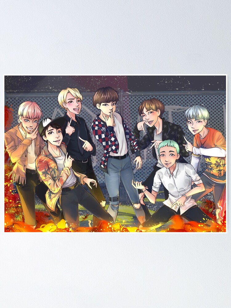 Fire Bts Poster By Luciapg Redbubble