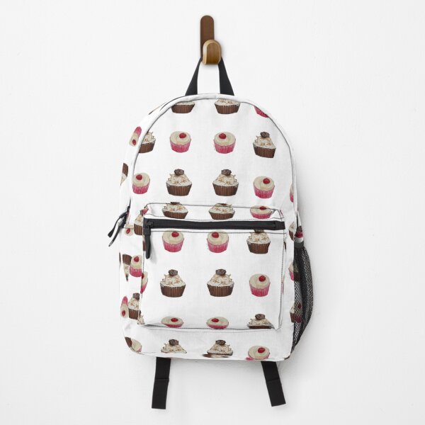 Item preview, Set - Pattern - Watercolor cupcake illustration - chocolate and raspberry designed and sold by Malu-Iriarte.