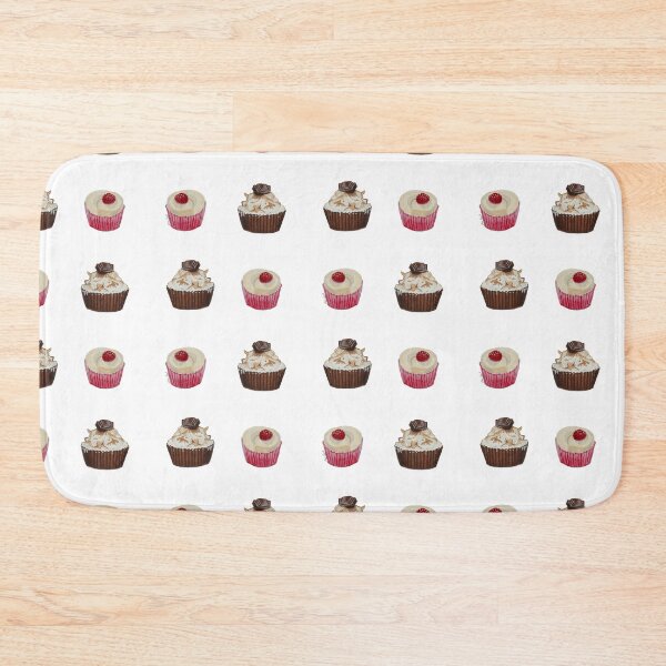 Item preview, Set - Pattern - Watercolor cupcake illustration - chocolate and raspberry designed and sold by Malu-Iriarte.