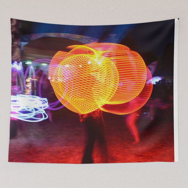 Item preview, Poi spinning photograph at night - WelshDesigns designed and sold by welshdesigns.