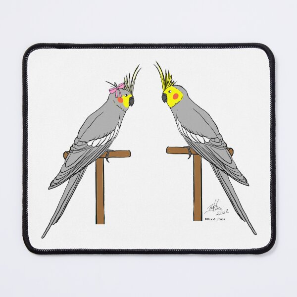 Item preview, Crazy Bird Man with Cockatiels designed and sold by Laughing Parrot Studio.