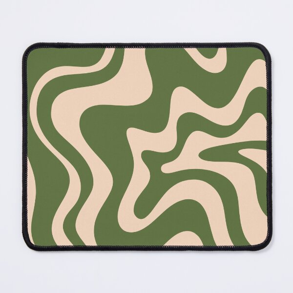Item preview, Retro Liquid Swirl Abstract Pattern Green and Beige designed and sold by kierkegaard.