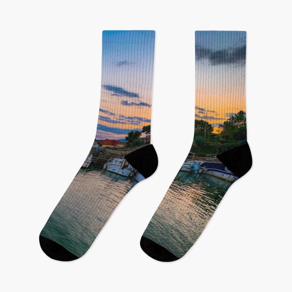 Item preview, Seaport Summer Sunset Boats designed and sold by eleonoraingrid.