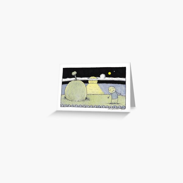 Raymondo Leaning in the Moonlight Greeting Card