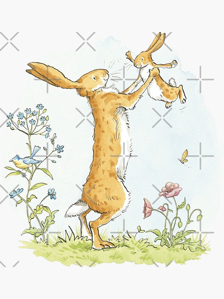 "Guess How Much I Love You floral classic rabbit illustration" Sticker