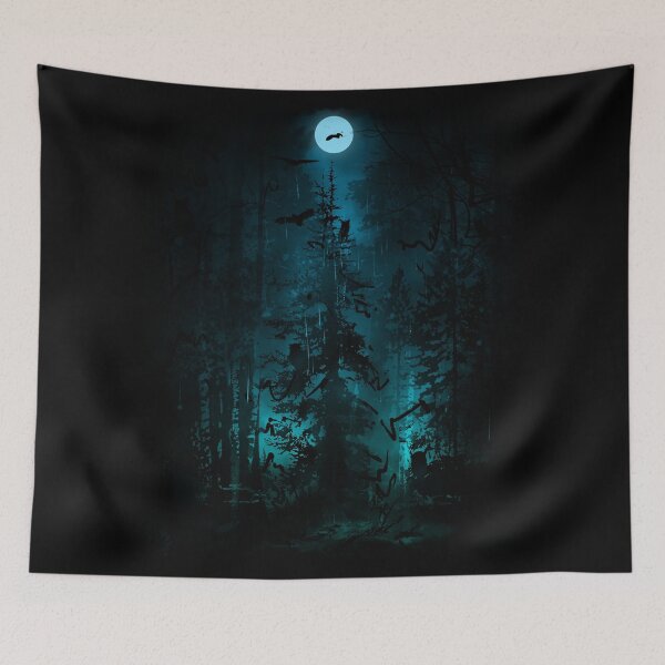 Item preview, Misty Blue Moon Landscape With Owls designed and sold by Area31Studios.