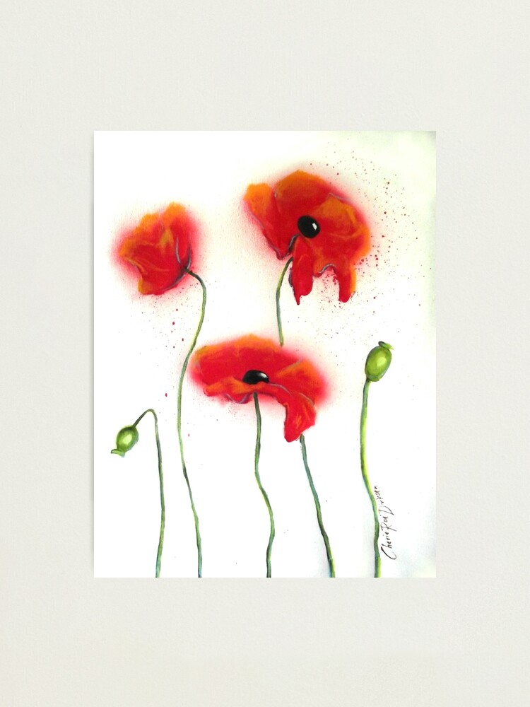 Alternate view of Abstract Red Poppies Photographic Print