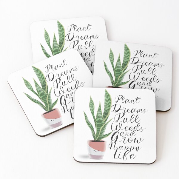 Item preview,  Plant dreams pull weeds and grow happy life Sansevieria Trifasciata / Snake Plant ,  designed and sold by Anna-Kik.